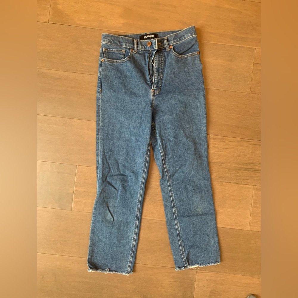 Express Cropped Straight Super High Rise Jeans Size 6